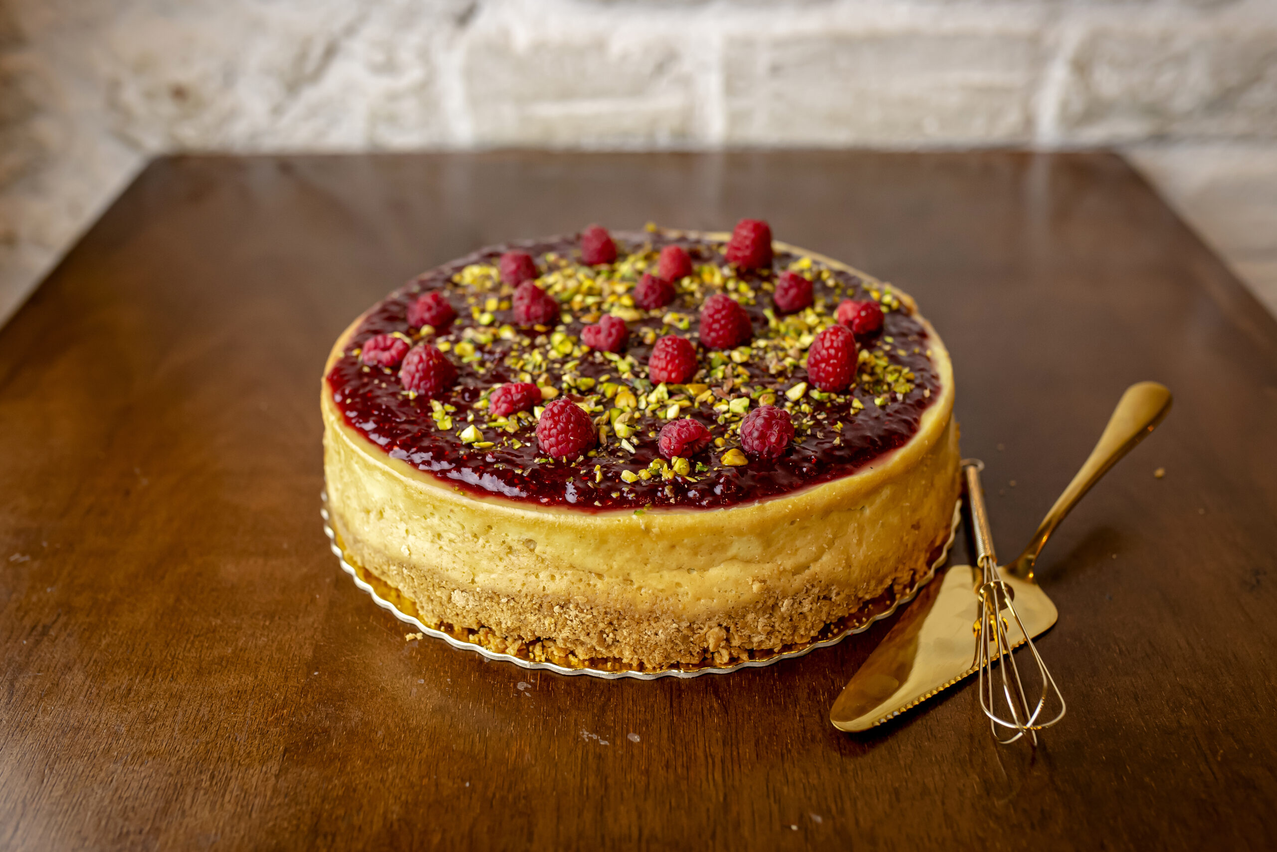 Cheesecake de Pistache com Framboesa